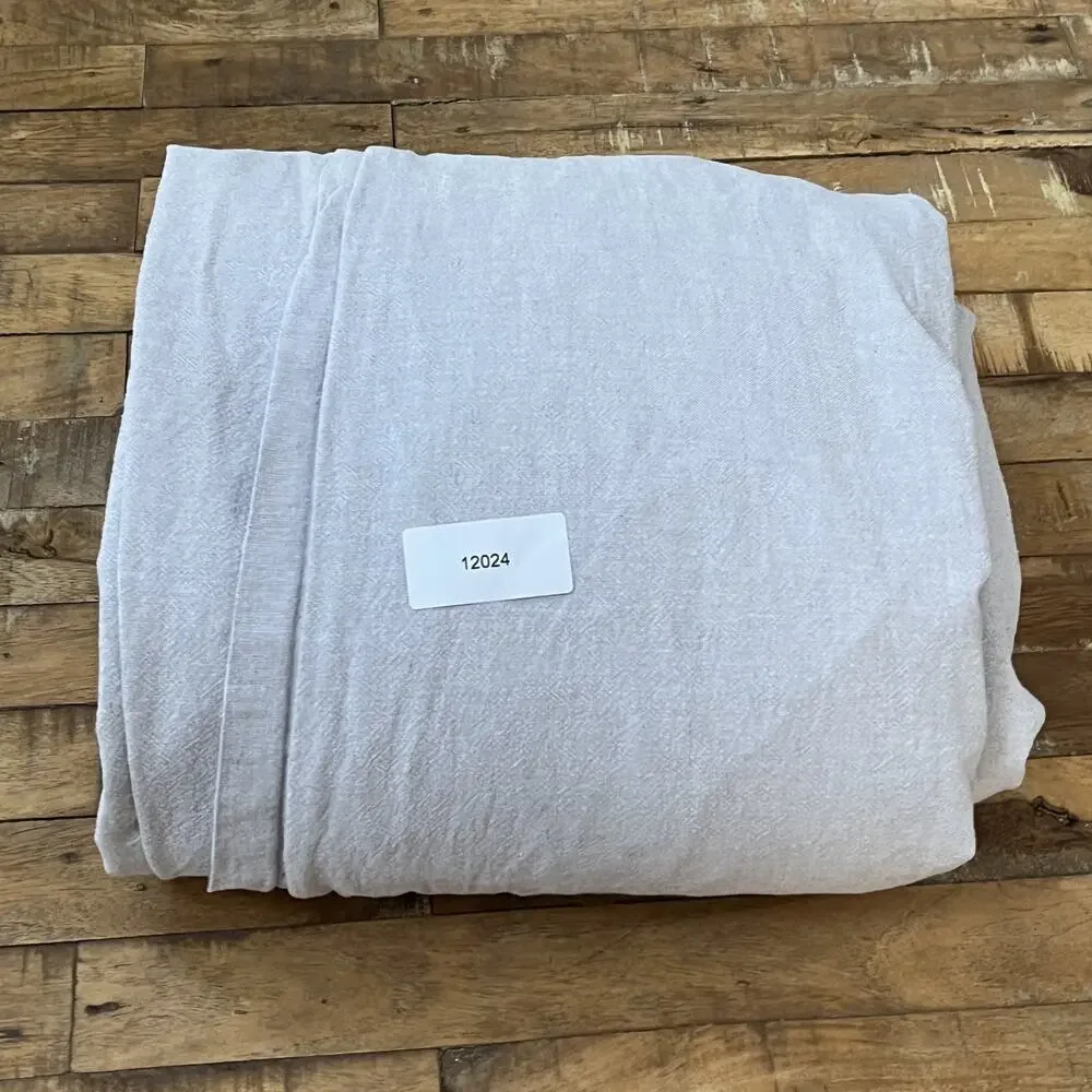 Threshold Full Queen Duvet Cover Cotton Linen Blend Light Gray Zip Closure